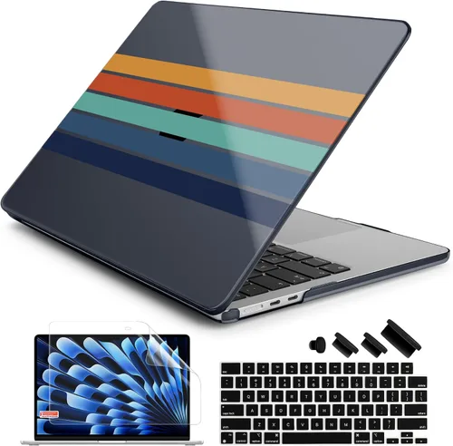 Vista 27 de Batianda Estuche Premium para Nuevo MacBook Air de 15 Pulgadas 2025 M4 2024 2023 con Chip M3 M2 Modelo A3241/A3114/A2941, Estuche Protector de Olas