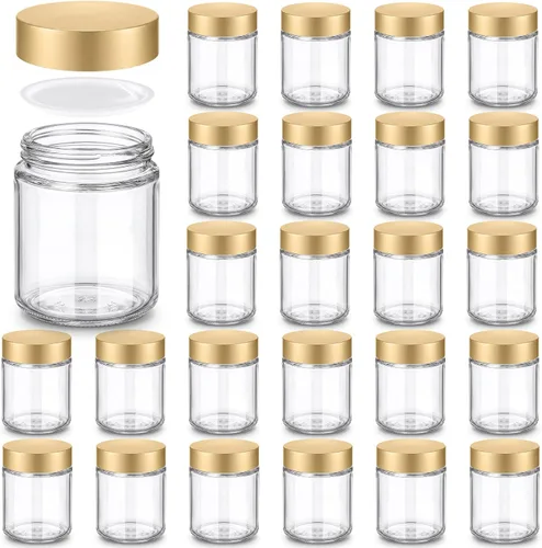 Vista 23 de Norme 24 Frascos de Vidrio de 4 oz con Tapas Herméticos Redondos a Prueba de Fugas Frascos Cosméticos Vacíos con Revestimientos Internos en la Tapa