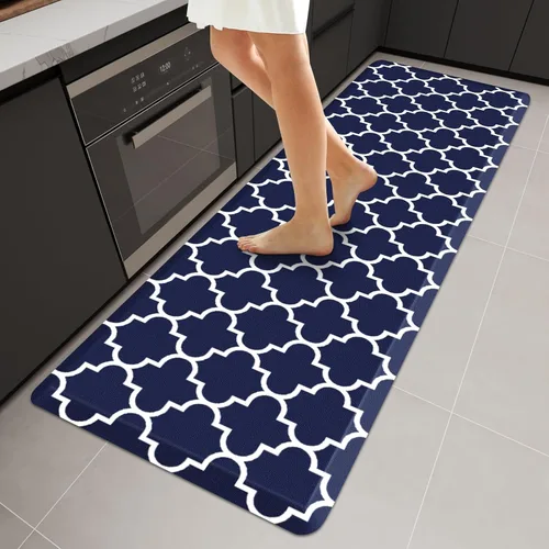 Vista 39 de WISELIFE Tapete de cocina acolchado antifatiga, 17.3 x 28 pulgadas, antideslizante, resistente, de PVC, ergonómico, impermeable, cómodo