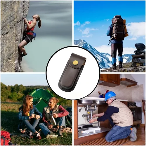 Vista 3 de Funda multiherramienta, Funda de cuero para cuchillos multiherramientas, estuche de bolsillo para cinturón, Funda para cinturón de bolsillo, Funda