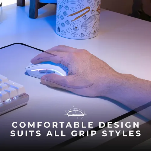 Vista 4 de Paquete combinado de teclado y mouse - Juego de juegos blanco con mouse inalámbrico Glorious Model O 2 y teclado GMMK 2 65%