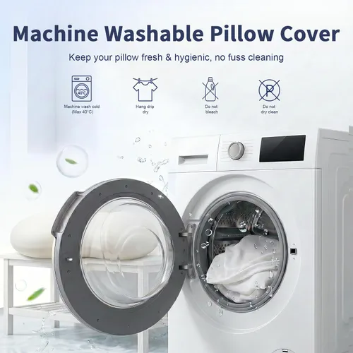 Vista 7 de AIRSKY Almohadas refrescantes de espuma viscoelástica, almohadas de alivio Almohada cervical ergonómica para dormir de lado y espalda, almohada