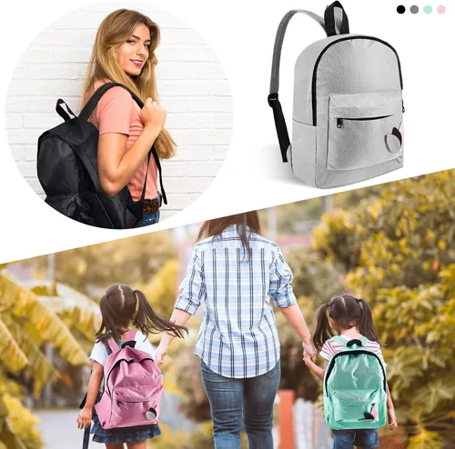 Vista 4 de Amylove 24 mochilas clásicas a granel de 14 pulgadas para niños y niñas, mochila escolar de varios colores, mochila escolar unisex a granel