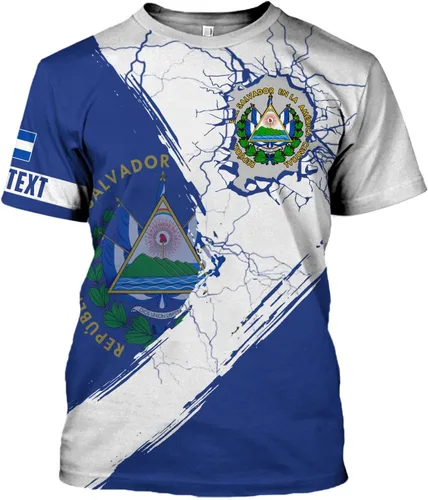 Vista 7 de Camisa personalizada de El Salvador Camiseta personalizada con la bandera de El Salvador para hombres, mujeres, regalo del orgullo salvadoreño de El