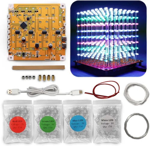 Vista 12 de Mini 3D Led Cube DIY Kit de Electrónica Kit de Proyecto de Soldadura (3D16MINI-ALLBLUE-KIT)