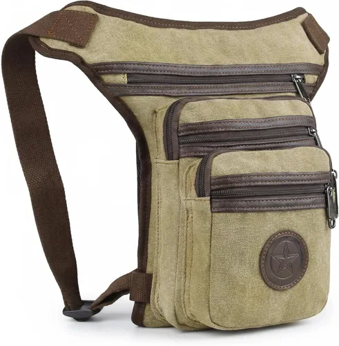 Vista 10 de Bolsa impermeable de pierna caída, bolsa de muslos con múltiples bolsillos Negro