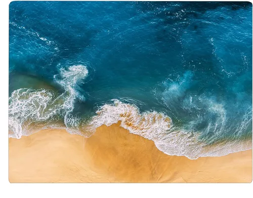 Vista 15 de Coastal Shoreline Waves Sandy Beach Tabla de cortar de vidrio para cocina, regalo decorativo (playa)