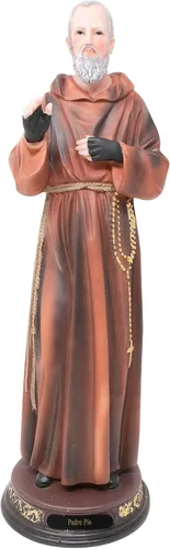 Vista 2 de DVDMATINEMOVIES - Estatua de resina de padre pio, varios tamaños, material de resina, padre pio, decoración del hogar, eventos, iglesia