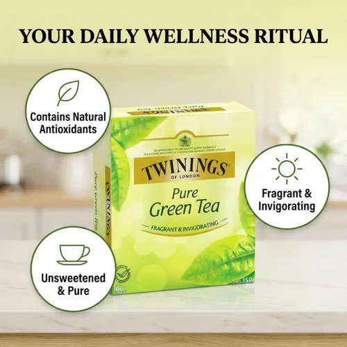 Vista 3 de Twinings Té - Bolsas de té verde puro y natural, 100