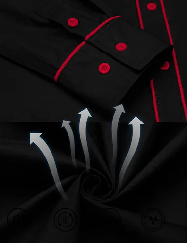 Vista 6 de LecGee Camisa vaquera occidental bordada de manga larga para hombre, ajuste regular, informal, de algodón, con botones