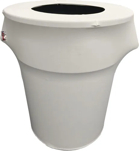 Vista 62 de LA Linen Funda elástica de elastano ajustable para cubo de basura Slim Jim de 23 galones, cubierta de contenedor de residuos, decoración de patio