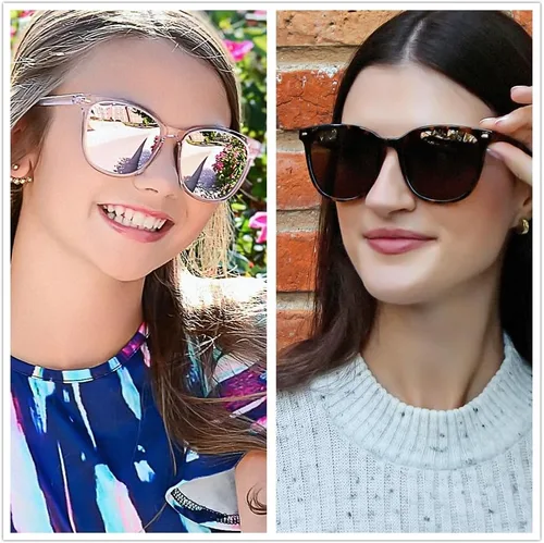 Vista 32 de FIMILU Paquete de 2 lentes de sol polarizados para mujer, lentes de protección UV400, montura grande, lentes de moda, elegantes