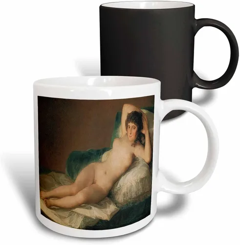 Vista 11 de 3dRose The Naked Maja by Francisco Goya - Taza de 11 onzas, color negro