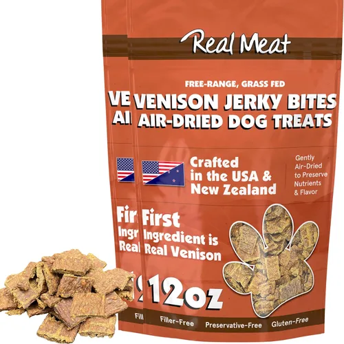 Vista 22 de Golosinas de carne real para perros - Bolsa de 12oz de tiras de carne de res aire-secas para perros de tamaño bocado - Golosinas de carne