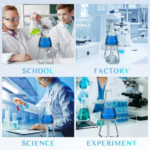 Vista 3 de ULTECHNOVO Soporte de trípode ajustable de aluminio para calefacción Bunsen, trípode de laboratorio de 5.5 pulgadas de altura, soporte de calor