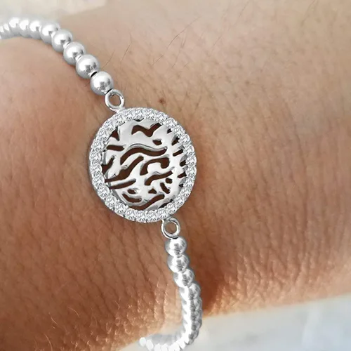 Vista 4 de Pulsera elástica de oración hebrea para mujer