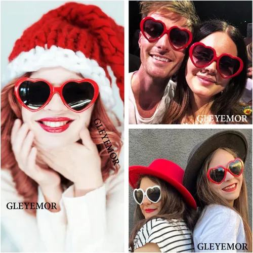 Vista 4 de Gleyemor Gafas de sol polarizadas en forma de corazón para mujer, gafas de moda, accesorios de moda