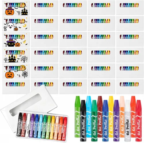 Vista 9 de Ctosree 10 paquetes de pasteles al óleo a granel, 12 colores lavables Marrón