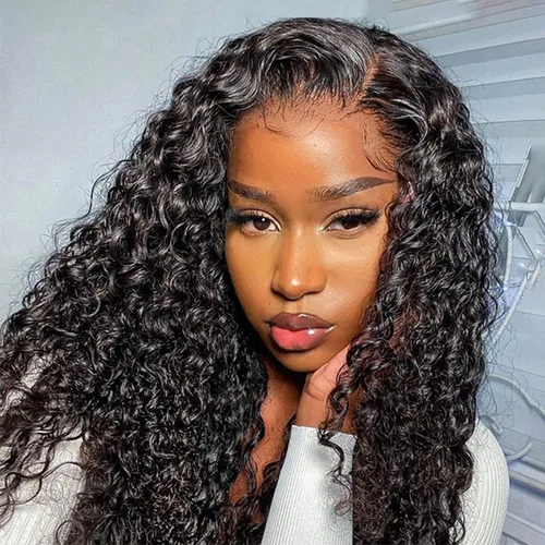 Vista 8 de Pelucas de encaje frontal HD de cabello humano ISEE con textura rizada y crespa listas para usar, pelucas de encaje sin pegamento para mujeres, sin