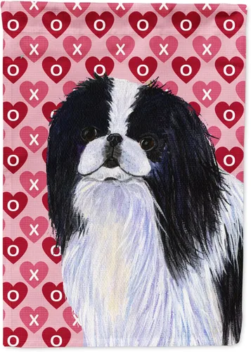 Vista 204 de Caroline's Treasures SS4484GF Bandera de jardín con diseño de bulldog inglés y corazones para el Día de San Valentín, bandera decorativa para patio