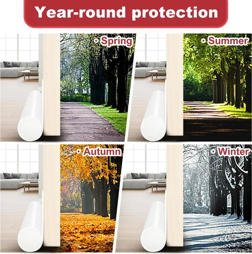 Vista 6 de HomeProtect Tope de puerta para puerta, paquete de 2 unidades, bloquea el aire frío, el ruido del olor y la luz, blanco y negro, fuerte adhesivo
