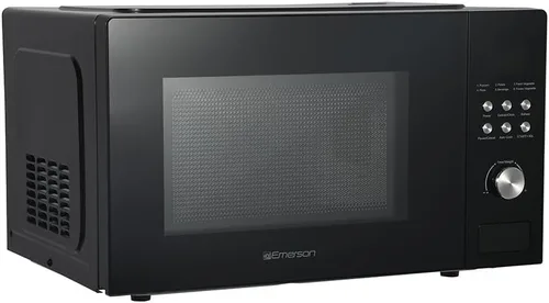 Vista 3 de Emerson MW1101B-A Horno microondas de encimera con control de botón, pantalla LED de 1000 W, 10 niveles de potencia, 6 menús automáticos, plato