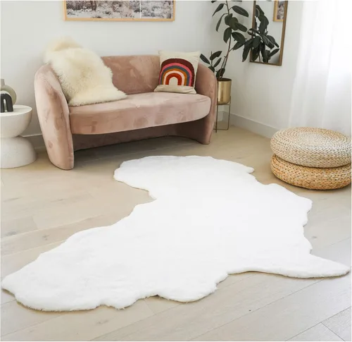 Vista 15 de Lith Home - Decoración africana para el hogar, alfombra de piel sintética de conejo, regalo impactante, felpa suave y lujosa, suelo de sala y Negro