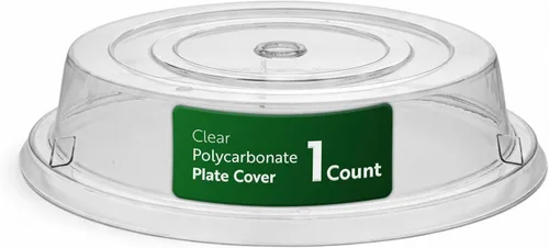 Vista 14 de Restaurantware Cater Tek - Cubierta de placa de policarbonato de 9.4 pulgadas, 1 cubierta de plato inastillable, lavable en lavavajillas para placa