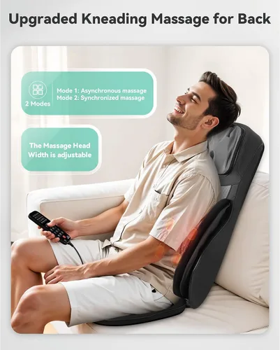 Vista 3 de Snailax Almohada Completa de Masaje para Silla, Masajeador de Cuello y Espalda con Calor, 4D Shiatsu Personalizable, Masaje Punto, Rodillo