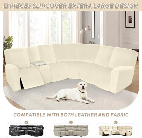 Vista 42 de Arfntevss Fundas de sofá seccional reclinable de terciopelo, Funda de sofá seccional de esquina para sofá reclinable, Funda elástica suave