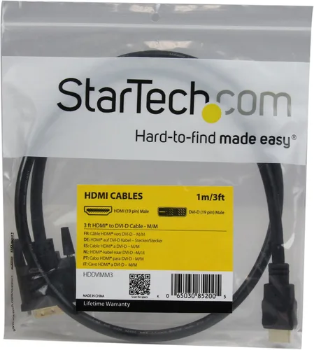 Vista 6 de StarTech HDDVIMM3 - Cable HDMI a DVI-D, macho a macho, negro
