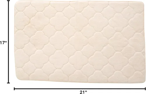 Vista 2 de Tapete de baño de espuma viscoelástica bordada con tecnología Water Shield, 17 x 24 pulgadas, angora