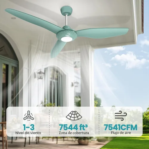 Vista 2 de Luz solar para ventilador de techo de 52 pulgadas para exterior