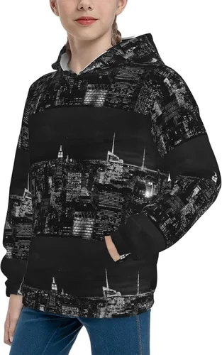 Vista 5 de YAkkYA Sudaderas con capucha de manga larga para niños, ropa de calle