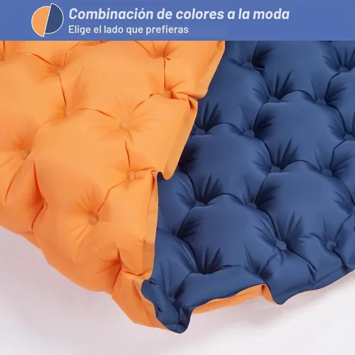 Vista 7 de CAMULAND Colchoneta para dormir, colchón de camping con almohada con bomba de pie incorporada, alfombrilla inflable autoinflable, compacta