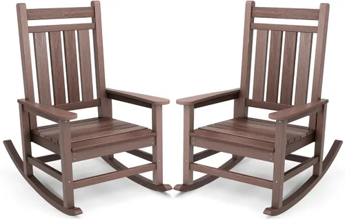Vista 39 de SEWALL Mecedora de polietileno de alta densidad para adultos, mecedora de gran tamaño para exteriores, para patio, porche, Aruba