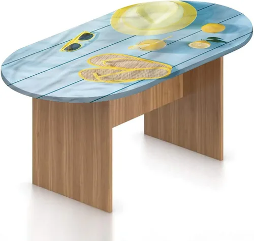 Vista 14 de Mantel ovalado ajustable de poliéster elástico para invierno, diseño de bosque abstracto monocromático, hojas y bosques, se adapta a mesas ovaladas