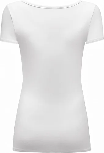 Vista 4 de Playera de manga corta, de OThread & Co., playera básica con cuello bote, para mujer