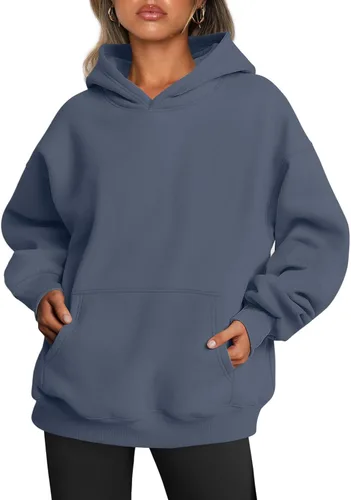 Vista 49 de Trendy Queen - Sudaderas extragrandes con capucha para mujer, suéteres de manga larga, sin botones, de vellón, de otoño, ropa de invierno