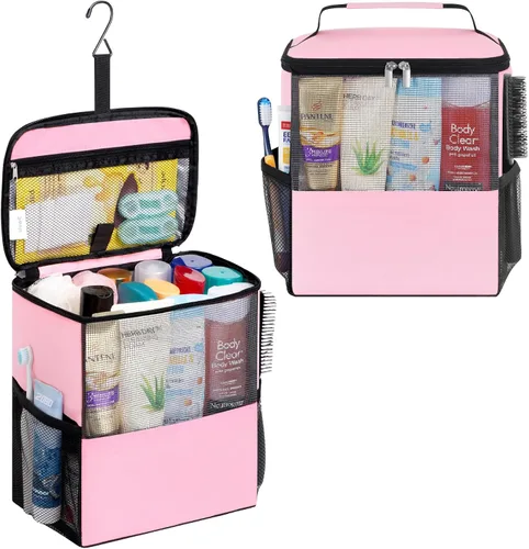 Vista 11 de Lifewit Bolsa Organizadora de Ducha de Malla Portátil Artículos Esenciales para Dormitorio Universitario Canasta Tote Organizadora para Baño