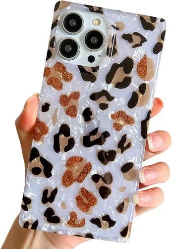Vista 18 de Funda compatible con iPhone 14 Pro con borde rectangular, bonita funda protectora de lujo con pintura al óleo y flores para mujeres y niñas, funda