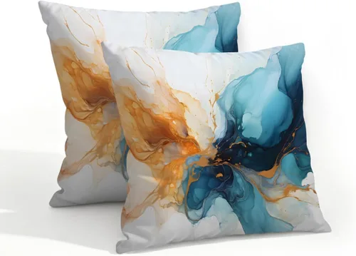 Vista 25 de Juego de 2 fundas de almohada impermeables para exteriores, 16 x 16 pulgadas, fundas de almohada decorativas de patio para muebles de jardín, sofá