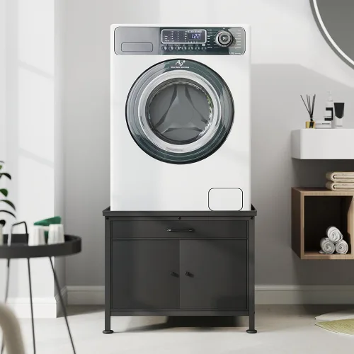 Vista 7 de LUCKUP Pedestal de lavandería para lavadora y secadora, soporte base de plataforma resistente de 29 pulgadas, ajuste universal para todas