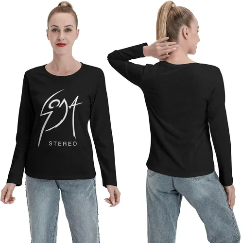Vista 4 de Soda Stereo T Shirts Womens Fashion Lightweight Fall O-Neck Long Sleeve Tee Tops