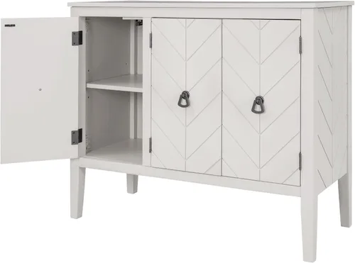 Vista 6 de Elegance Accent - Armario de almacenamiento, armario de madera con estante ajustable, adecuado para entrada, sala de estar, dormitorio