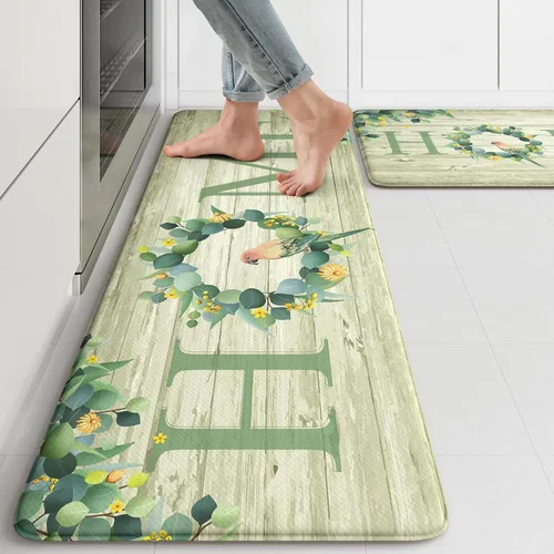 Vista 30 de KIMODE - Alfombra de cocina antifatiga para el piso, de 17.3 x 29 pulgadas, alfombra de cocina de estilo rústico, antideslizante, acolchada