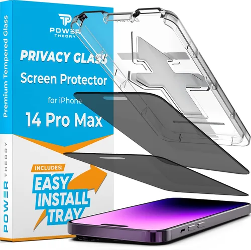 Vista 10 de Power Theory Protector de pantalla para iPhone 14 Pro Max, pantalla de vidrio templado de alta calidad para una máxima protección en tu iPhone 14