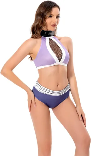Vista 5 de Anime Swimsuit Womens Two Piece Bathing Suit Cosplay Bikini Set Swimwear