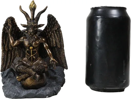 Vista 6 de Ebros Gift Wicca Occult Sabbatic Goat Baphomet - Juego de cuatro azulejos con respaldo de terciopelo, protector de muebles, bar, pub, cocina, acento