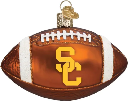 Vista 4 de Old World Christmas USC - Adorno de cristal soplado con capucha para árbol de Navidad, decoración navideña hecha a mano, colección universitaria